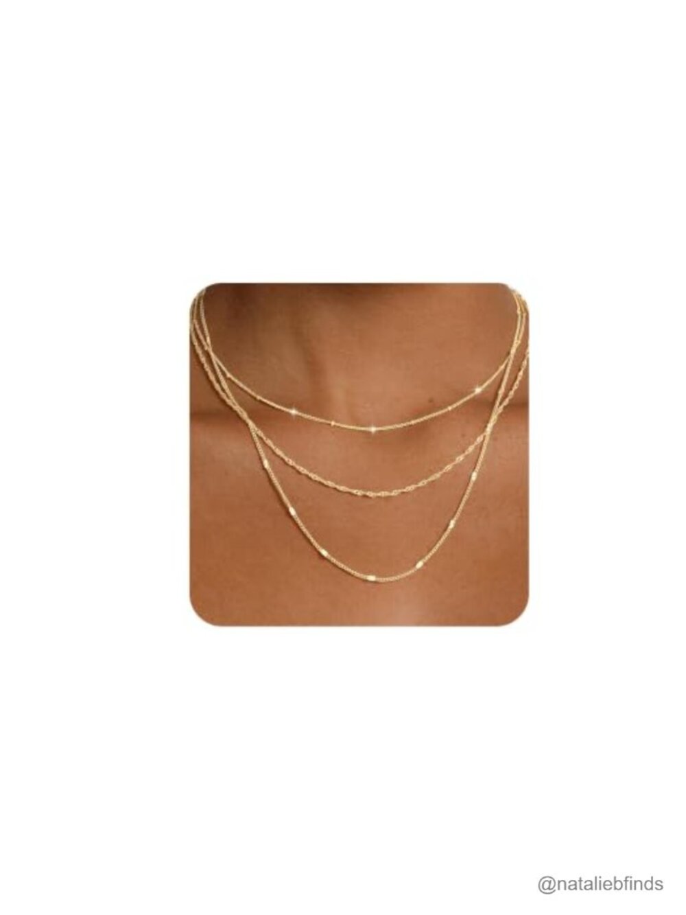 Layered 14k-Gold-Plated Necklace Set Stacking Chains for Women